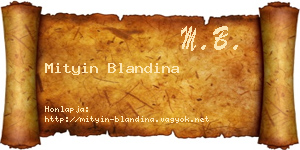 Mityin Blandina névjegykártya
